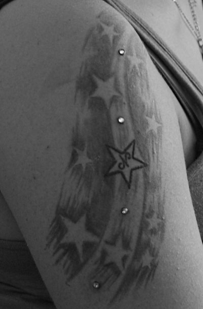 dermal anchor in tattoo